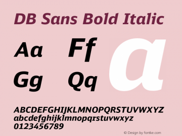 DB Sans Bold Italic Version 1.000;PS 2.00;hotconv 1.0.38图片样张