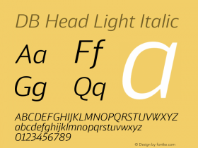 DB Head Light Italic Version 1.000;PS 2.00;hotconv 1.0.38图片样张