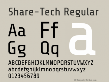 Share-Tech Regular Version 1.000;PS 001.000;hotconv 1.0.38 Font Sample