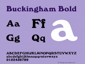 Buckingham Bold Rev. 003.000 Font Sample