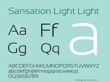 Sansation Light Light Version 1.3 Font Sample