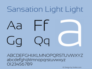 Sansation Light Light Version 1.3 Font Sample