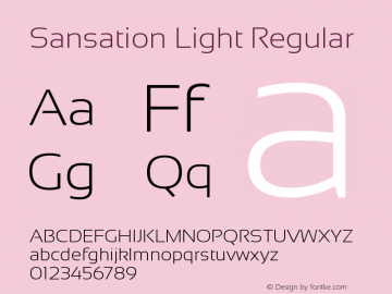 Sansation Light Regular Version 1.31 Font Sample