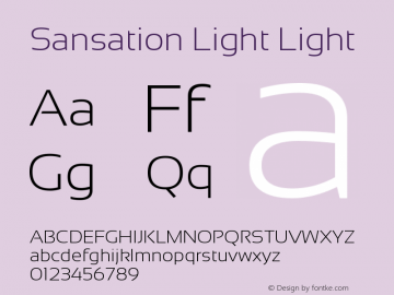 Sansation Light Light Version 1.301 Font Sample
