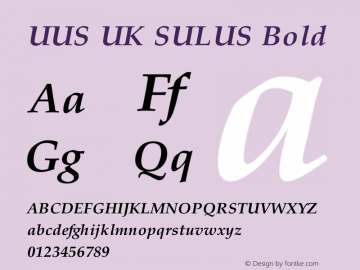 UUS UK SULUS Bold Version 1.00 August 8, 2005, initial release图片样张