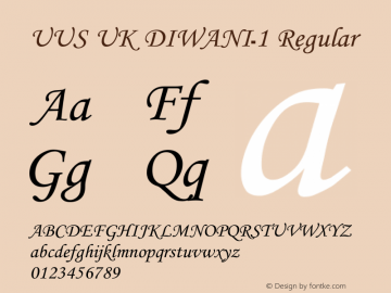 UUS UK DIWANI_1 Regular Version 1.00 August 8, 2005, initial release图片样张
