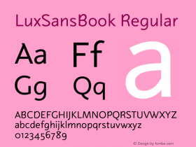 LuxSansBook Regular 001.001 Font Sample