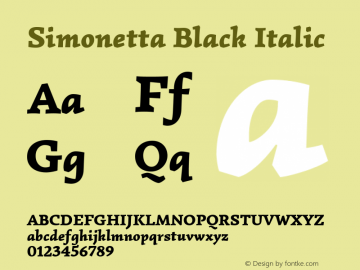 Simonetta Black Italic Version 1.002图片样张