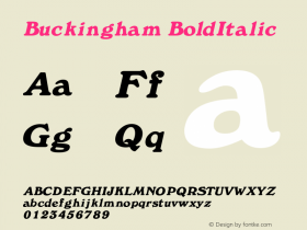 Buckingham BoldItalic Rev. 003.000 Font Sample