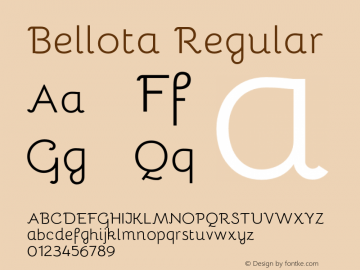 Bellota Regular Version 1.700;PS 001.700;hotconv 1.0.70;makeotf.lib2.5.58329图片样张