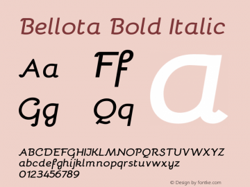 Bellota Bold Italic Version 1.500;PS 001.500;hotconv 1.0.70;makeotf.lib2.5.58329 Font Sample