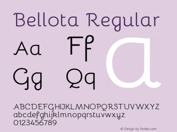 Bellota Regular Version 1.000;PS 002.000;hotconv 1.0.70;makeotf.lib2.5.58329 Font Sample