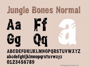 Jungle Bones Normal Macromedia Fontographer 4.1.5 13/6/05图片样张