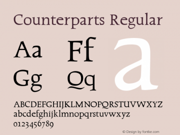 Counterparts字体|Counterparts Version 001