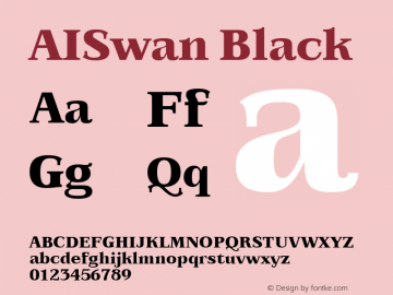 AISwan Black Version 001.000 Font Sample