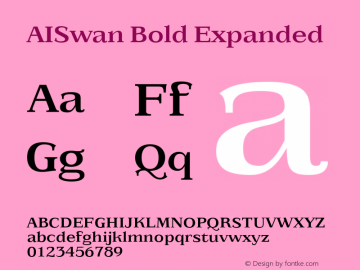 AISwan Bold Expanded Version 001.000图片样张
