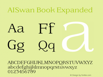 AISwan Book Expanded Version 001.000 Font Sample