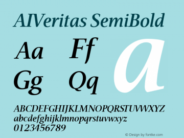 AIVeritas SemiBold Version 001.000 Font Sample