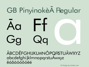 GB Pinyinok-A Regular 1.33 Font Sample