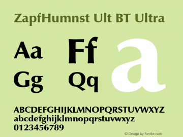 ZapfHumnst Ult BT Ultra Version 1.01 emb4-OT图片样张