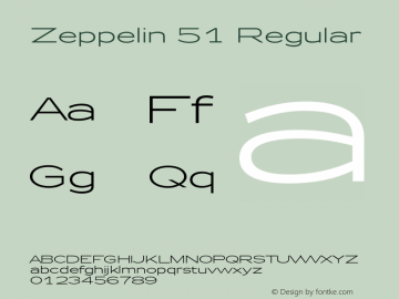 Zeppelin 51 Regular Version 1.000;PS 001.000;hotconv 1.0.38图片样张