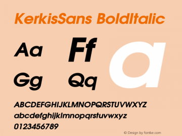 KerkisSans BoldItalic Version 001.000图片样张