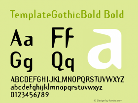 TemplateGothicBold Bold Version 001.000 Font Sample