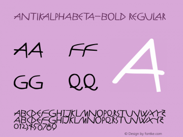 AntikAlphaBeta-Bold Regular 1.0 2006-05-11 Font Sample