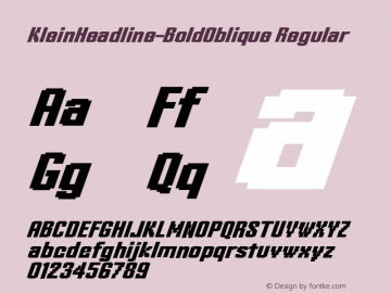 KleinHeadline-BoldOblique Regular 1.0  2006-06-03图片样张