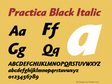 Practica Black Italic Macromedia Fontographer 4.1J 06/08/2006图片样张