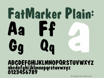 FatMarker Plain: Unknown Font Sample