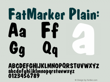 FatMarker Plain: Unknown Font Sample
