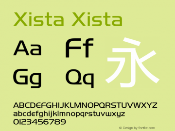 Xista Xista Version 1.02 Font Sample