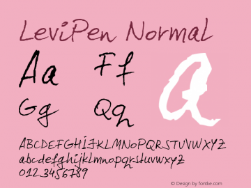 LeviPen Normal Macromedia Fontographer 4.1 3/25/04 Font Sample