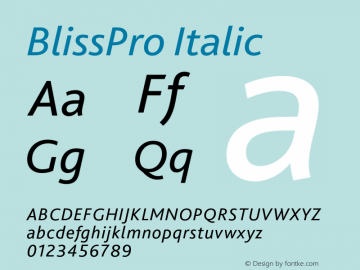BlissPro Italic 001.001图片样张