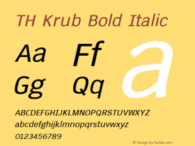 TH Krub Bold Italic Version 1.000图片样张