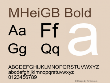 MHeiGB Bold 2.1 Font Sample