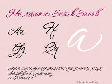 Hurricane Swash Swash Macromedia Fontographer 4.1.5 2/5/04 Font Sample