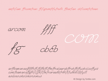 Chic Hand Ligatures Bold Slanted Version 1.000 2006 initial release Font Sample