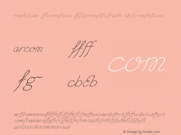 Chic Hand Ligatures Slanted Version 1.000 2006 initial release Font Sample