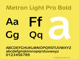 Metron Light Pro Bold Version 1.000;PS 001.000;hotconv 1.0.38 Font Sample