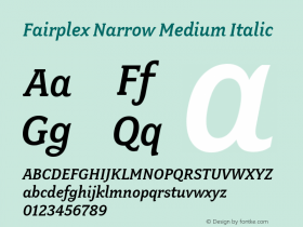Fairplex Narrow Medium Italic 001.000图片样张
