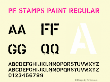 PF Stamps Paint Regular Version 1.000;PS 001.001;hotconv 1.0.38 Font Sample