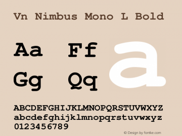 Vn Nimbus Mono L Bold Version 1.05 Font Sample