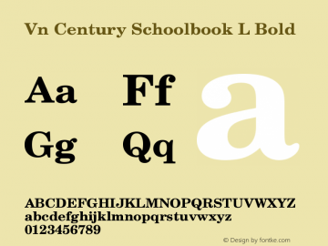 Vn Century Schoolbook L Bold Version 1.05图片样张