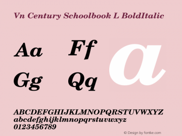 Vn Century Schoolbook L BoldItalic Version 1.05图片样张