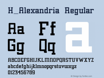 H_Alexandria Regular 1997.01.17 Font Sample