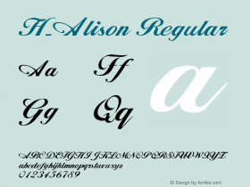 H_Alison Regular 1997.01.16 Font Sample