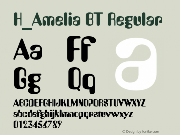 H_Amelia BT Regular 1997.01.27 Font Sample