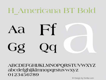 H_Americana BT Bold 1997.01.27图片样张